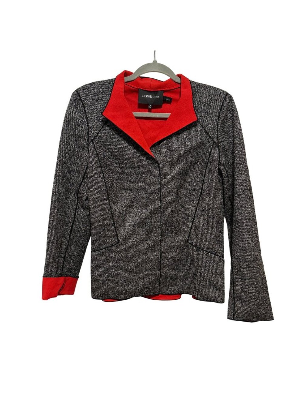 Lafayette 148 New York Womens Wool Blend Blazer Jacket Red & Black Size 8